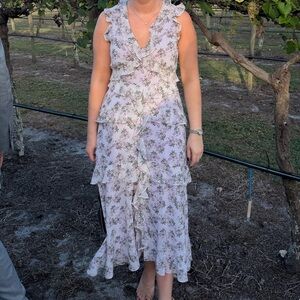 ASTR The label purple floral midi dress